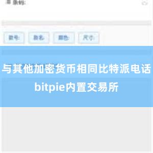 与其他加密货币相同比特派电话bitpie内置交易所